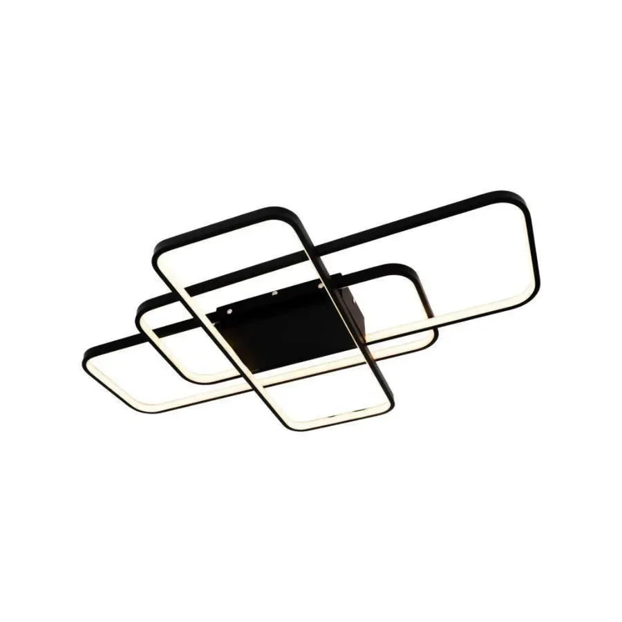 Lustra LED cu telecomanda AXIS 95W, 3 Elemente, lumina Rece/Calda/Neutra, Dimabila, Negru