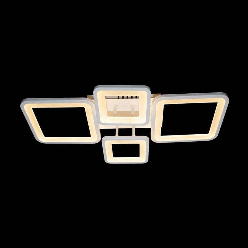 Lustra LED cu telecomanda ELLA 67W, 4 Patrate, lumina Rece/Calda/Neutra, Dimabila, Alb-3
