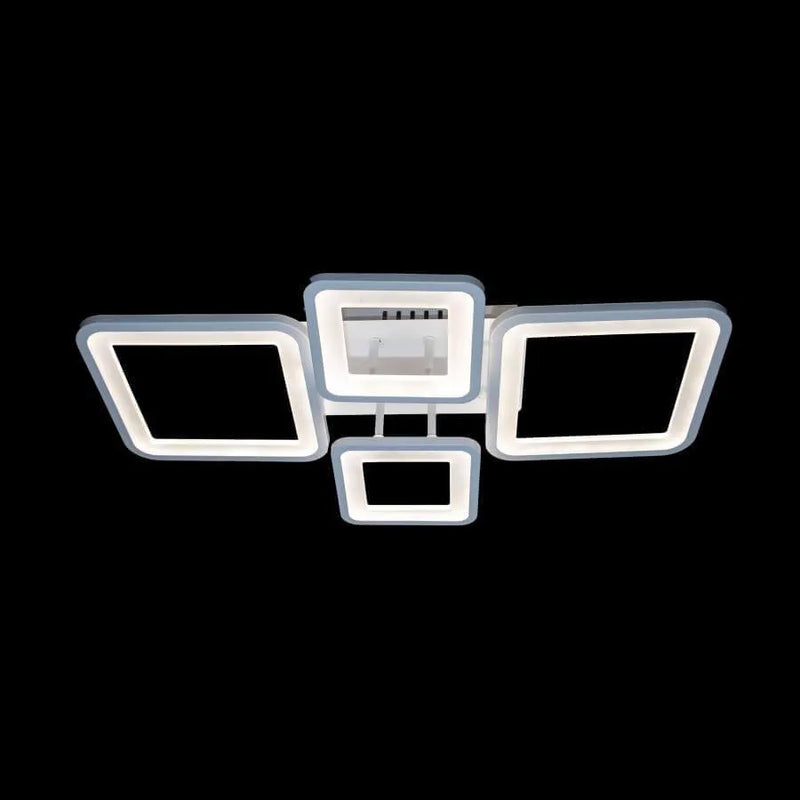 Lustra LED cu telecomanda ELLA 67W, 4 Patrate, lumina Rece/Calda/Neutra, Dimabila, Alb-2