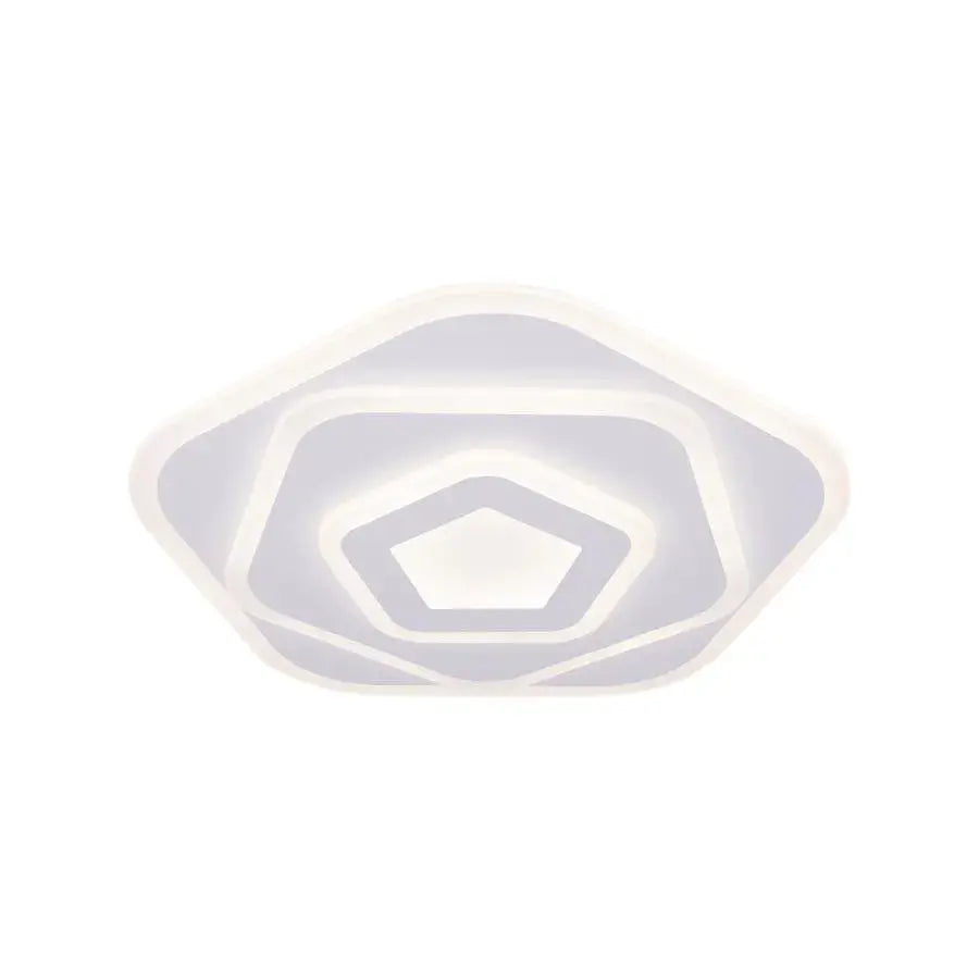 Lustra LED cu telecomanda PENTAGON 59W, 40cm, lumina Rece/Calda/Neutra, Alb