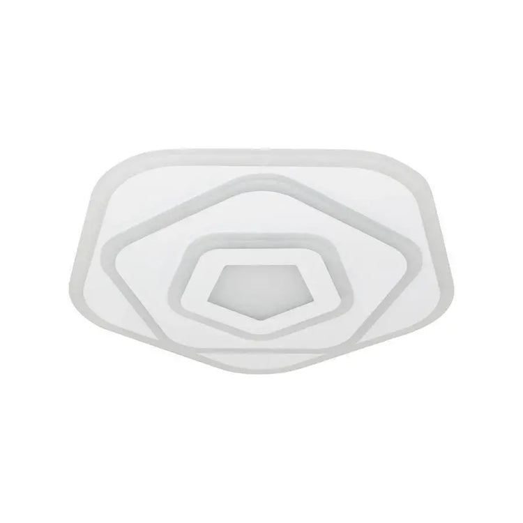 Lustra LED cu telecomanda PENTAGON 59W, 40cm, lumina Rece/Calda/Neutra, Alb
