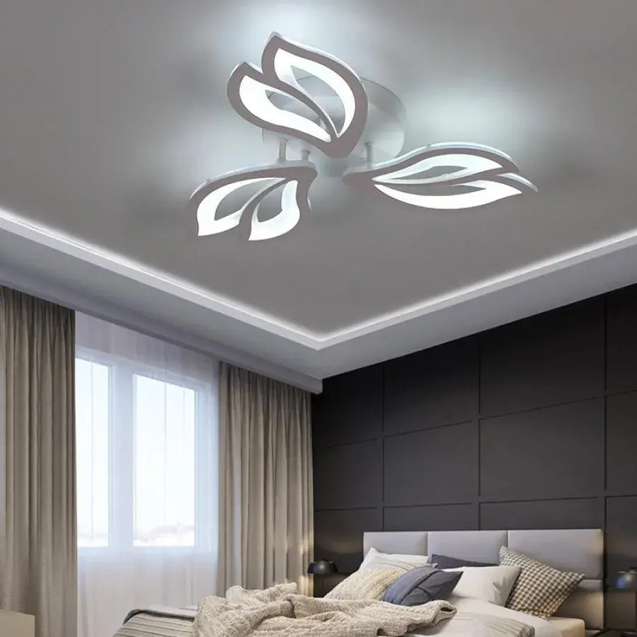 Lustra LED cu telecomanda LILY 40W, 3 Elemente, lumina Rece/Calda/Neutra, Dimabila, Alb