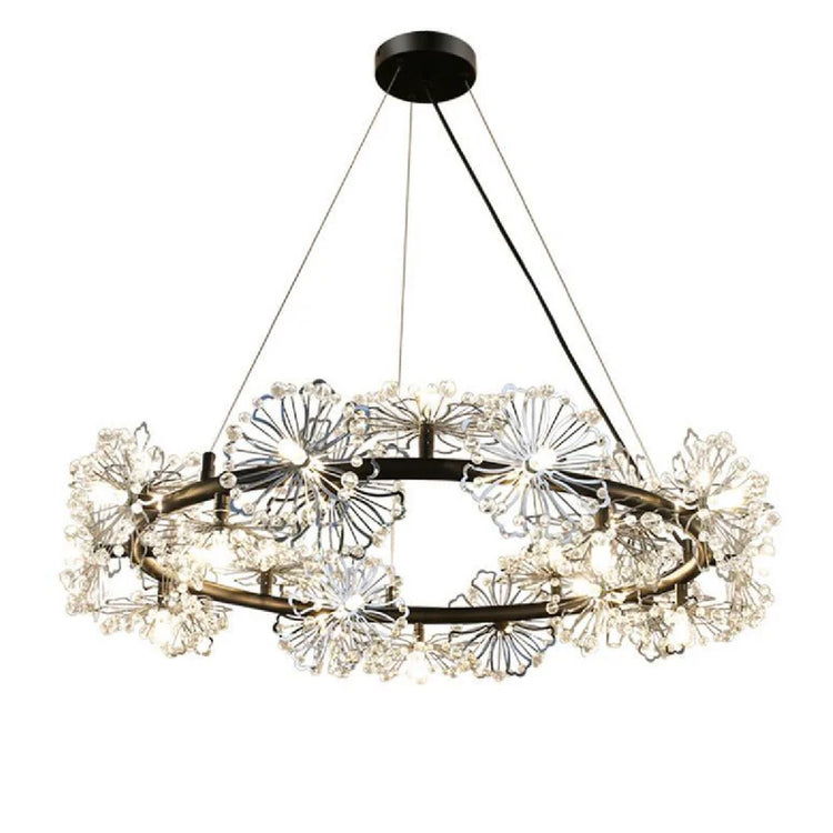 Candelabru Cristal PETERHOF Magno, Diametru 62cm, 25XG4, Negru, Inaltime Reglabila