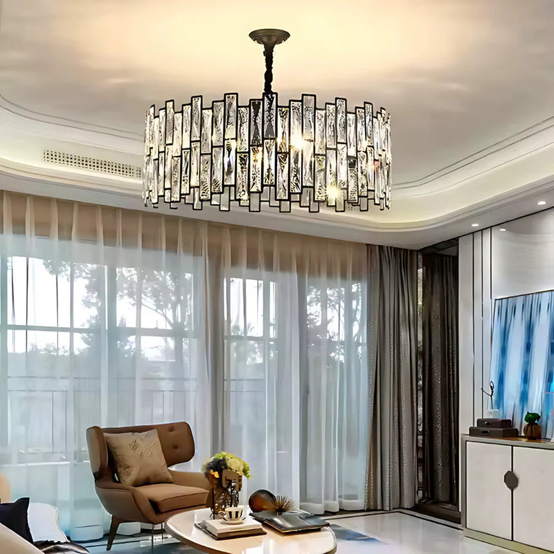 Candelabru Cristal MALBORK Eleganza 8xE14, Diametru 49cm, Negru, Inaltime Reglabila-6