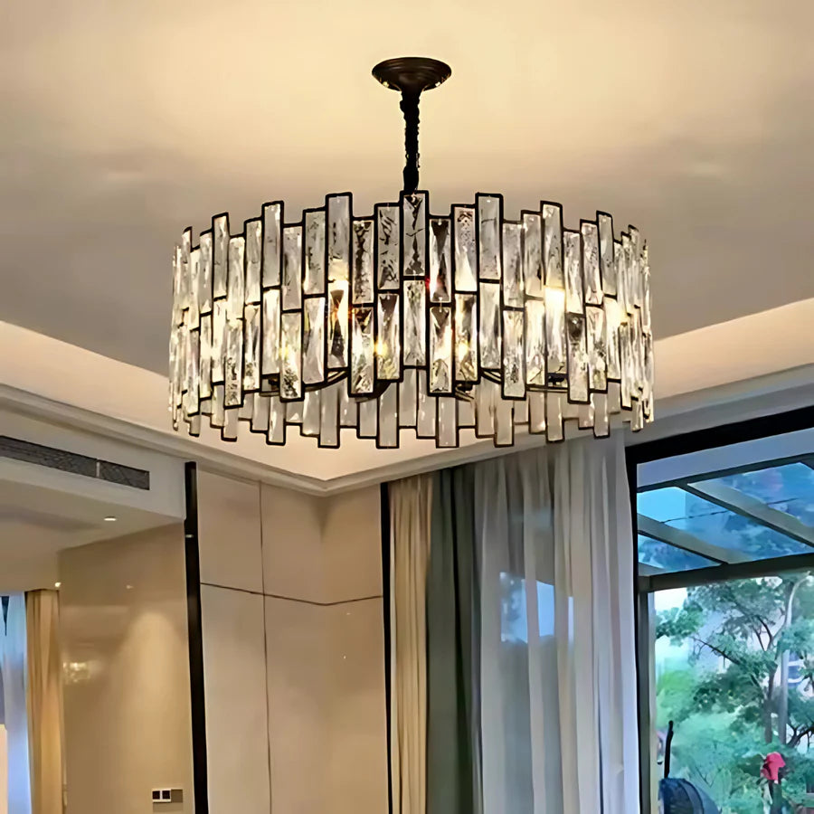 Candelabru Cristal MALBORK Eleganza 8xE14, Diametru 49cm, Negru, Inaltime Reglabila