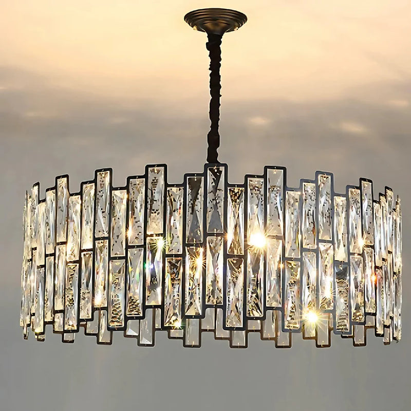 Candelabru Cristal MALBORK Eleganza 8xE14, Diametru 49cm, Negru, Inaltime Reglabila-2