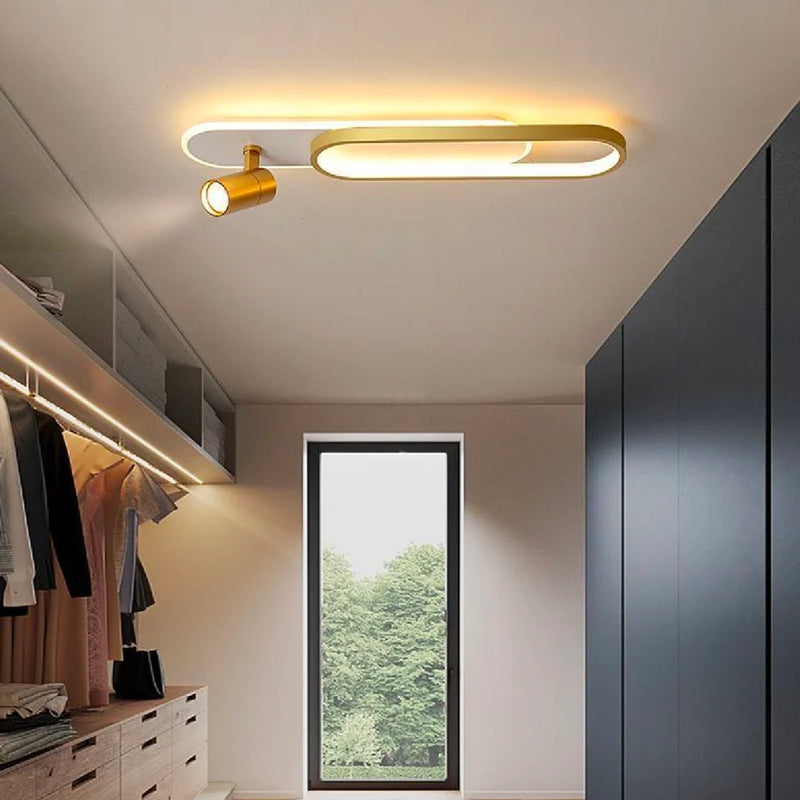 Lustra LED cu Proiector Reglabil FISSO Camilla, 49W, lumina Rece/Calda/Neutra, Auriu Lucios-1