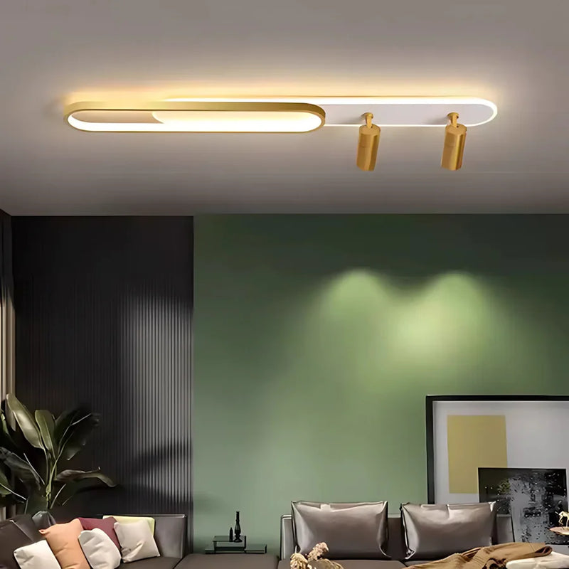 Lustra LED cu Proiector Reglabil FISSO Camilla, 66W, lumina Rece/Calda/Neutra, Auriu Lucios-3
