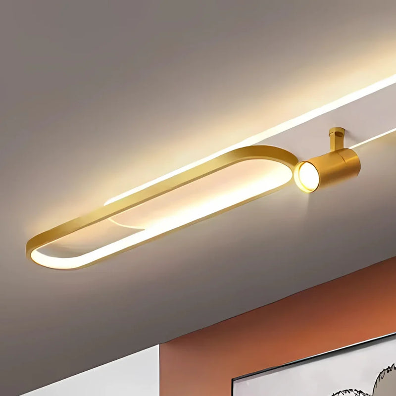 Lustra LED cu Proiector Reglabil FISSO Camilla, 66W, lumina Rece/Calda/Neutra, Auriu Lucios-4
