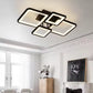 Lustra LED cu telecomanda ELLA 85W, 4 Patrate, lumina Rece/Calda/Neutra, Dimabila, Negru