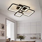 Lustra LED cu telecomanda ELLA 85W, 4 Patrate, lumina Rece/Calda/Neutra, Dimabila, Negru