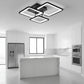 Lustra LED cu telecomanda ZOE 60W, 3 Patrate, lumina Rece/Calda/Neutra, Dimabila, Negru