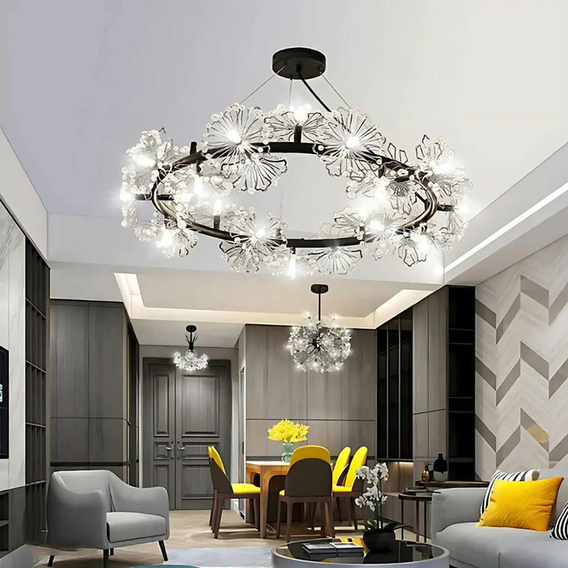 Candelabru Cristal PETERHOF Magno, Diametru 62cm, 25XG4, Negru, Inaltime Reglabila-7