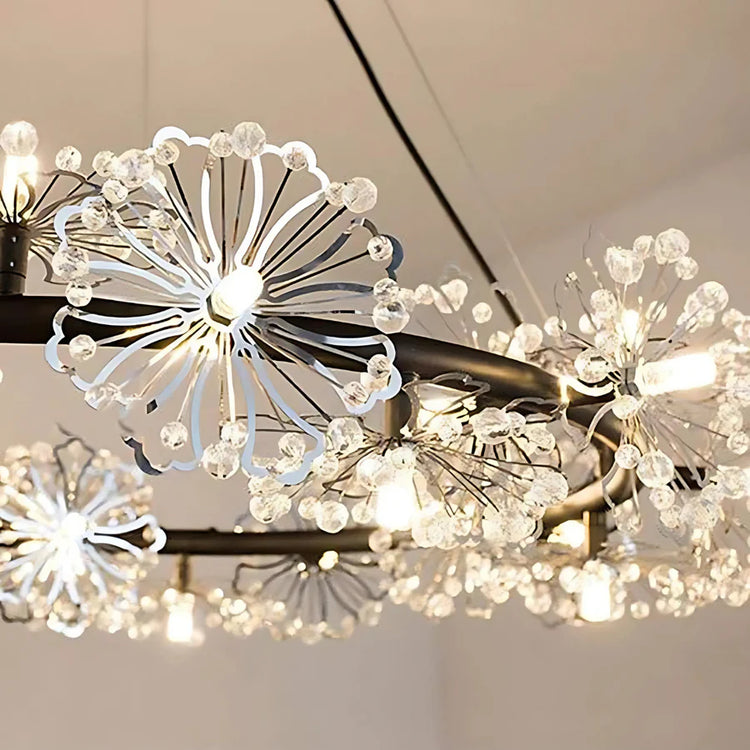 Candelabru Cristal PETERHOF Magno, Diametru 62cm, 25XG4, Negru, Inaltime Reglabila