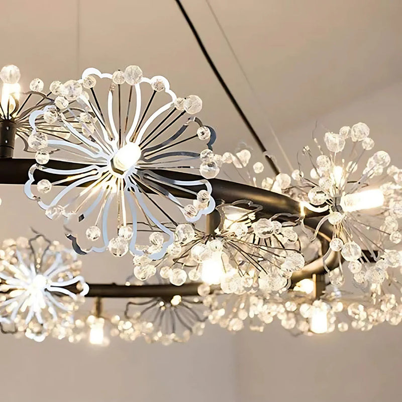 Candelabru Cristal PETERHOF Magno, Diametru 62cm, 25XG4, Negru, Inaltime Reglabila-4