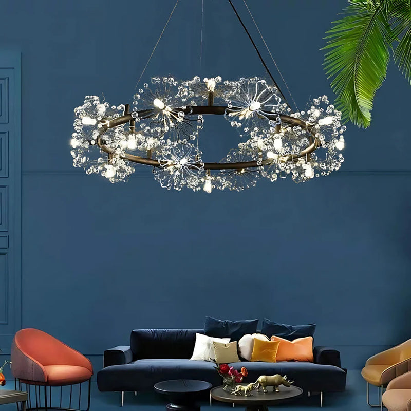 Candelabru Cristal PETERHOF Magno, Diametru 62cm, 25XG4, Negru, Inaltime Reglabila-2