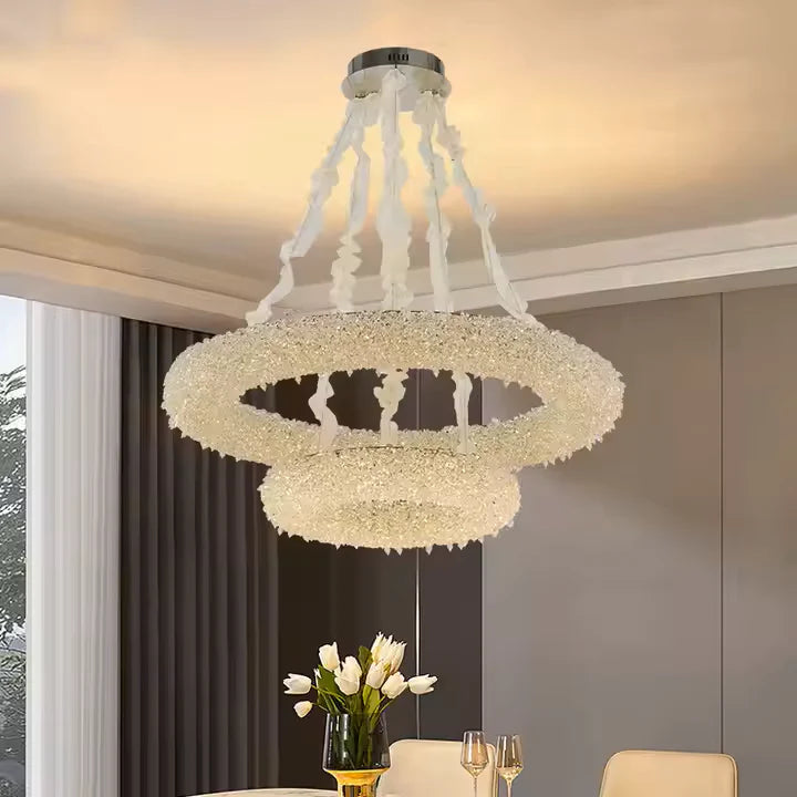 Candelabru Cristal, PRAGA Imperio, 80W, Diametru 71cm, Lumina Rece/Calda/Neutra, Auriu, Inaltime Reglabila