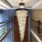 Candelabru Cristal CC900/700X2200, 34xE14, Diametru 70cm, Inaltime 220cm, Auriu Lucios si Negru, Inaltime Reglabila, Design Elegant