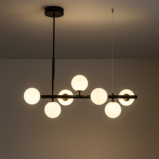 Lustra moderna LOFT Pavilion, 7x G9, Negru, Metal, Inaltime Reglabila