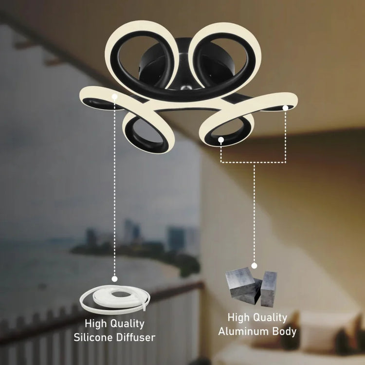 Lustra LED VERTEX HELIX, 15W, lumina Rece/Calda/Neutra, Negru