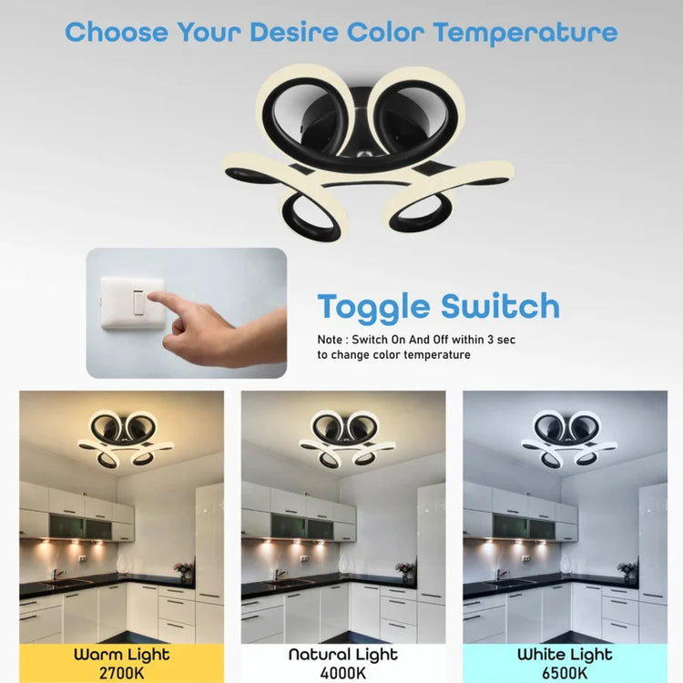 Lustra LED VERTEX HELIX, 15W, lumina Rece/Calda/Neutra, Negru