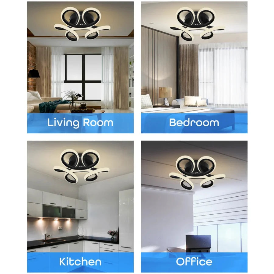 Lustra LED VERTEX HELIX, 15W, lumina Rece/Calda/Neutra, Negru