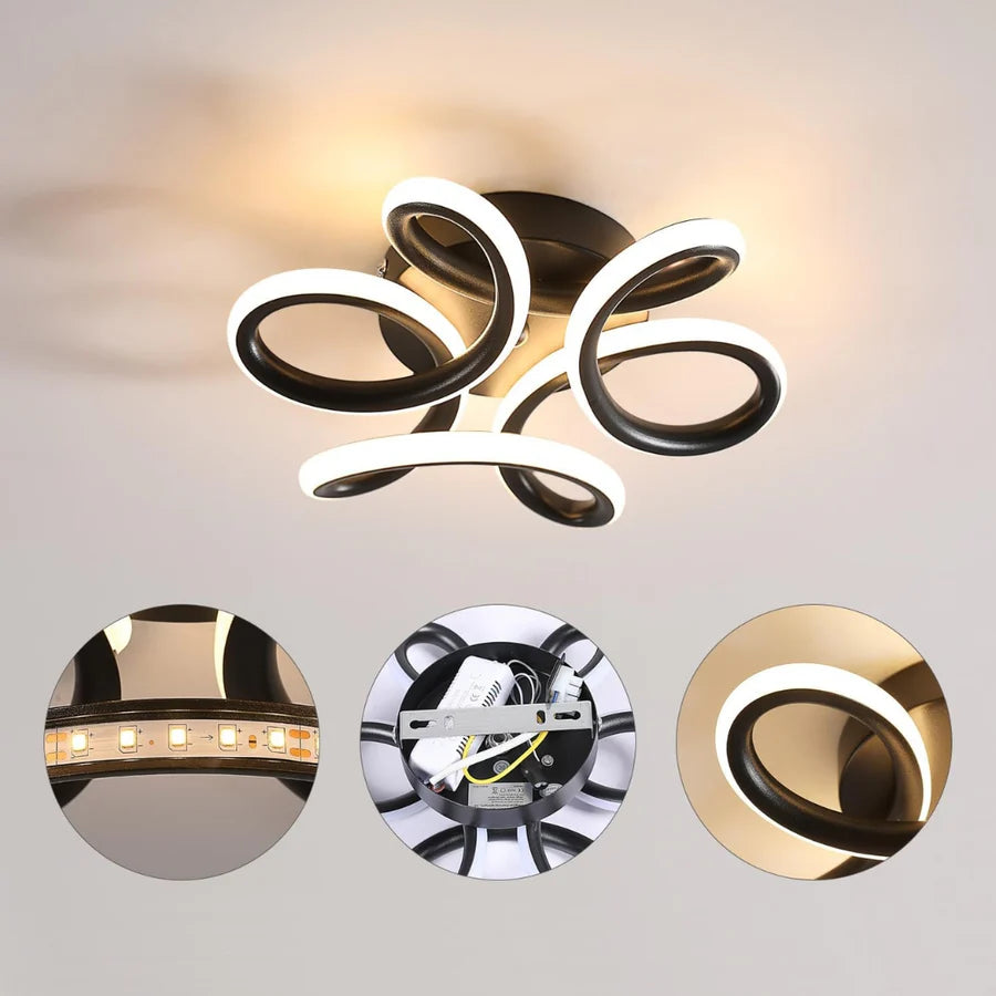 Lustra LED VERTEX HELIX, 15W, lumina Rece/Calda/Neutra, Negru