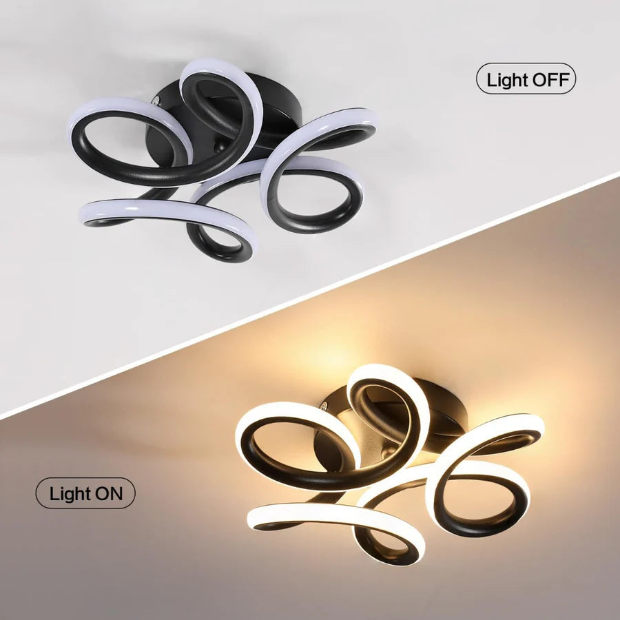 Lustra LED VERTEX HELIX, 15W, lumina Rece/Calda/Neutra, Negru