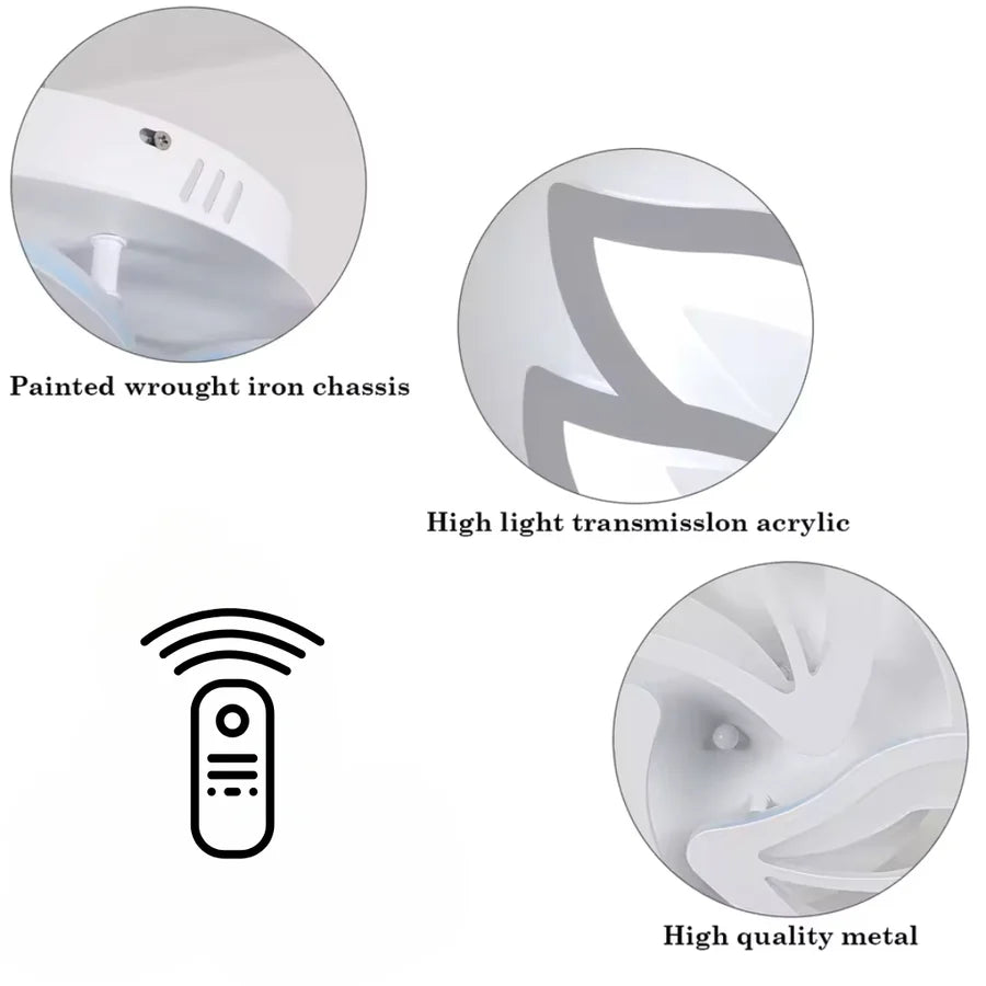 Lustra LED cu telecomanda LILY 40W, 3 Elemente, lumina Rece/Calda/Neutra, Dimabila, Alb