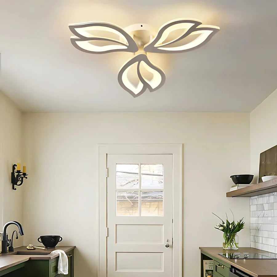 Lustra LED cu telecomanda LILY 40W, 3 Elemente, lumina Rece/Calda/Neutra, Dimabila, Alb