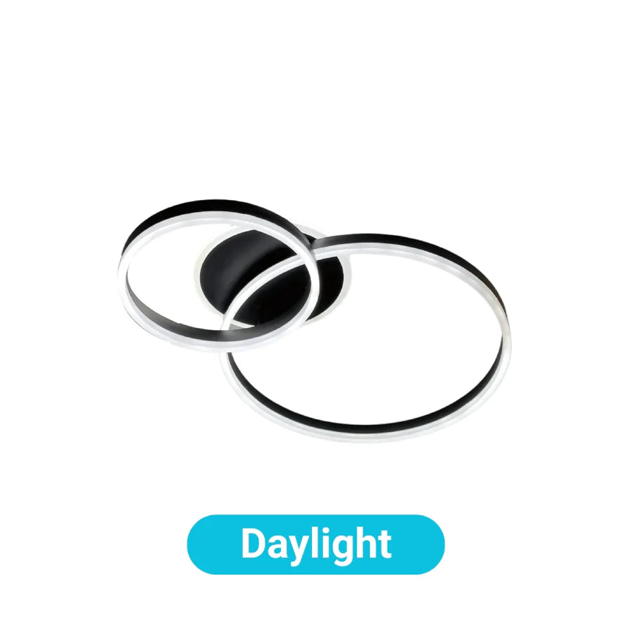 Lustra LED cu telecomanda RINOVA 66W, 2 Cercuri, lumina Rece/Calda/Neutra, Dimabila, Negru