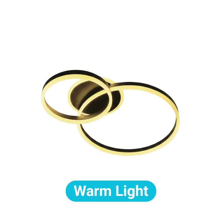 Lustra LED cu telecomanda RINOVA 66W, 2 Cercuri, lumina Rece/Calda/Neutra, Dimabila, Negru