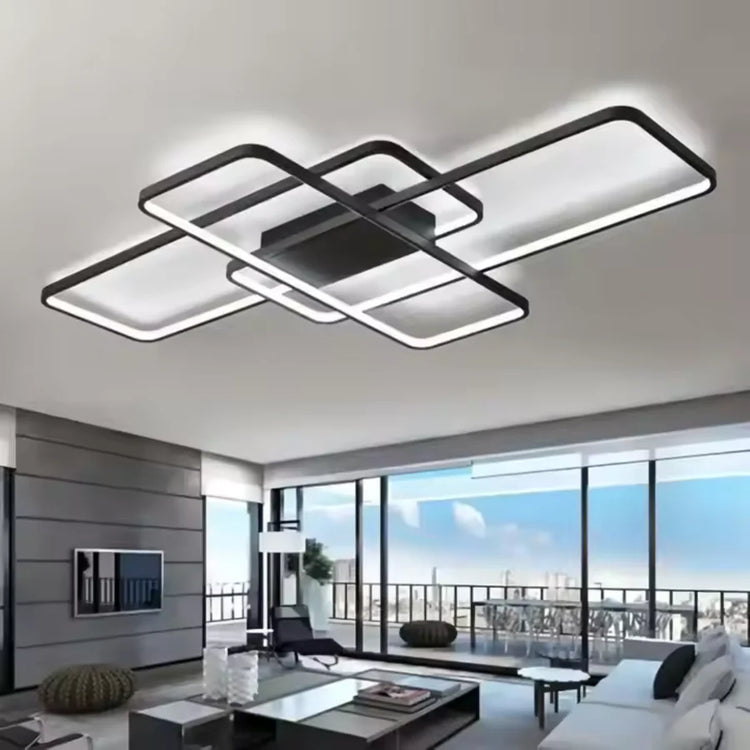 Lustra LED cu telecomanda AXIS 95W, 3 Elemente, lumina Rece/Calda/Neutra, Dimabila, Negru