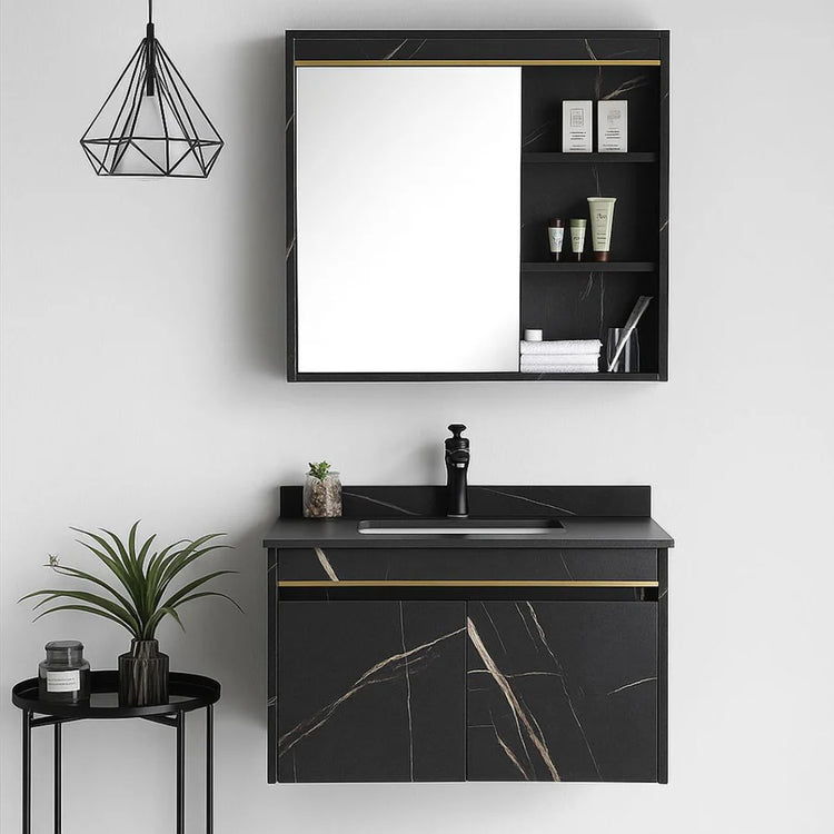 Set Mobilier pentru Baie 60x50cm 2 Piese Negru