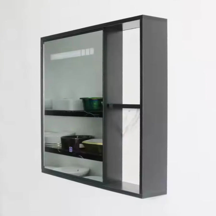 Set Mobilier pentru Baie CRETA, 60x40cm, 2 Piese, Negru si Alb