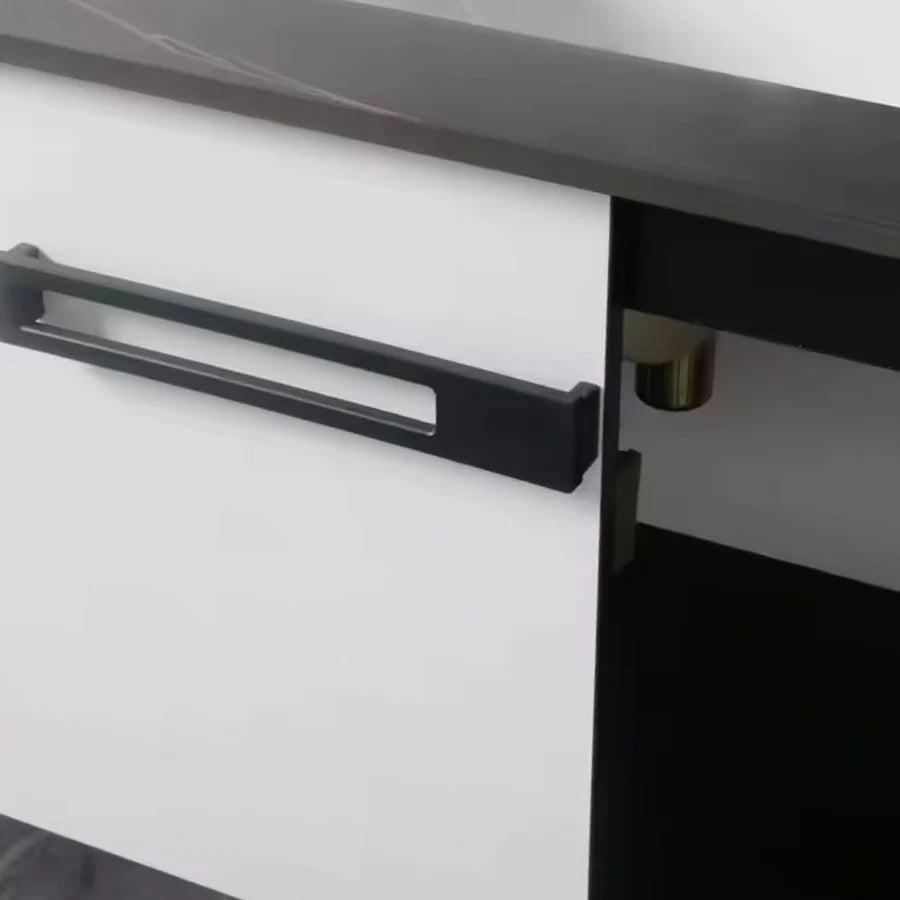 Set Mobilier pentru Baie CRETA, 60x40cm, 2 Piese, Negru si Alb