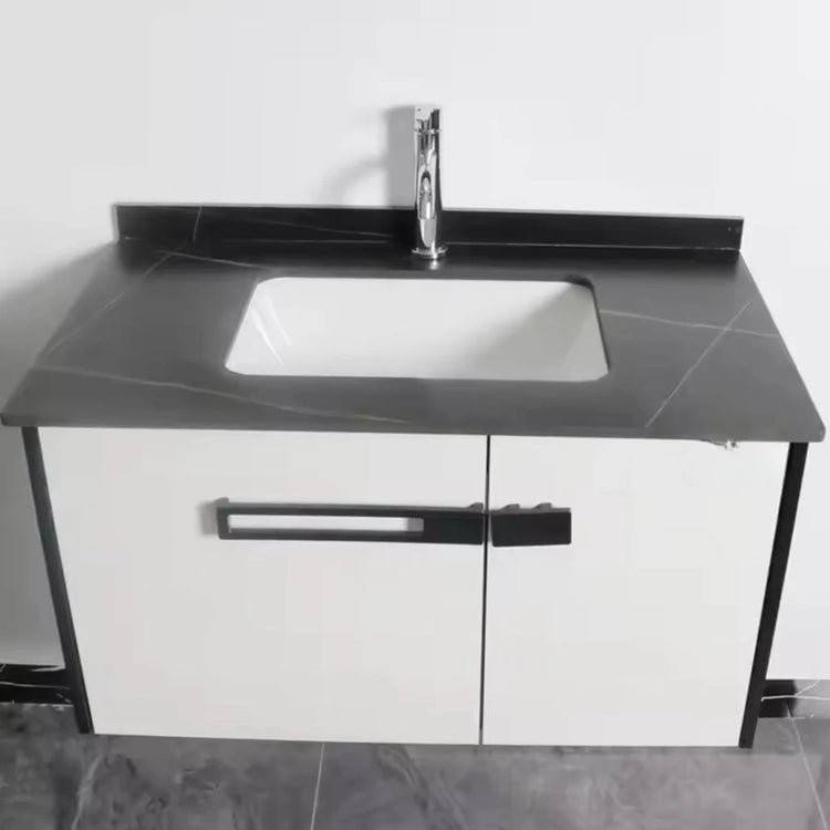 Set Mobilier pentru Baie CRETA, 60x40cm, 2 Piese, Negru si Alb