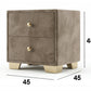 Noptiera tapitata Cozy cu 2 sertare 45x45x45cm