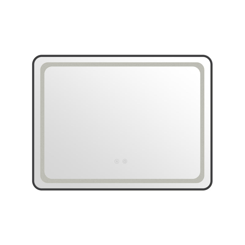 OGLINDA BAIE LED DREPTUNGHIULARA 80X60CM RAMA NEGRU MAT-2