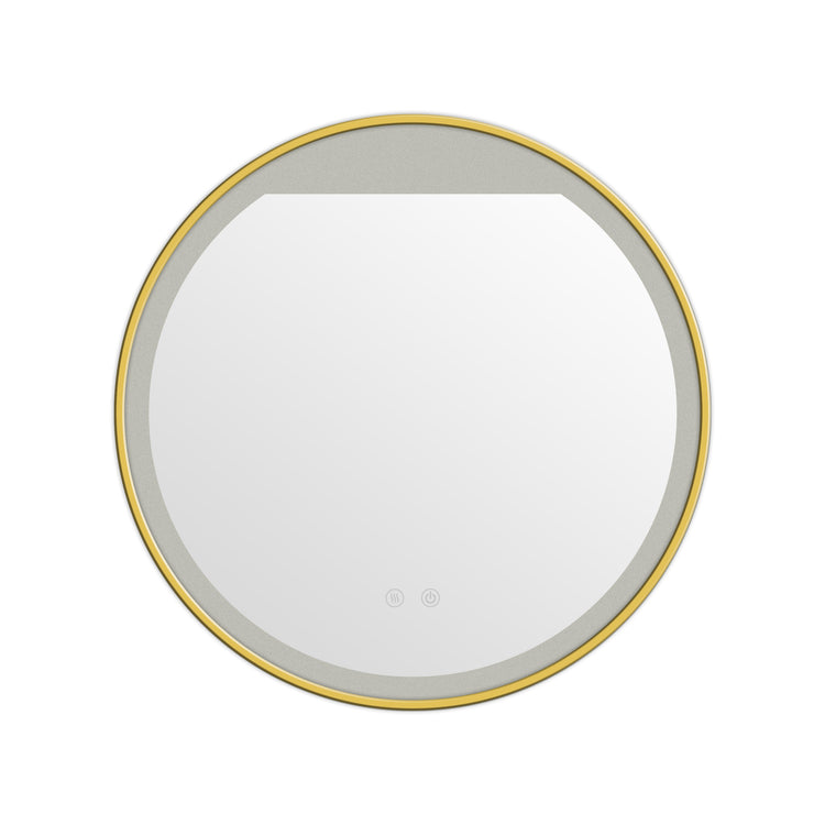 OGLINDA BAIE LED ROTUNDA 60X60CM RAMA AURIU MAT