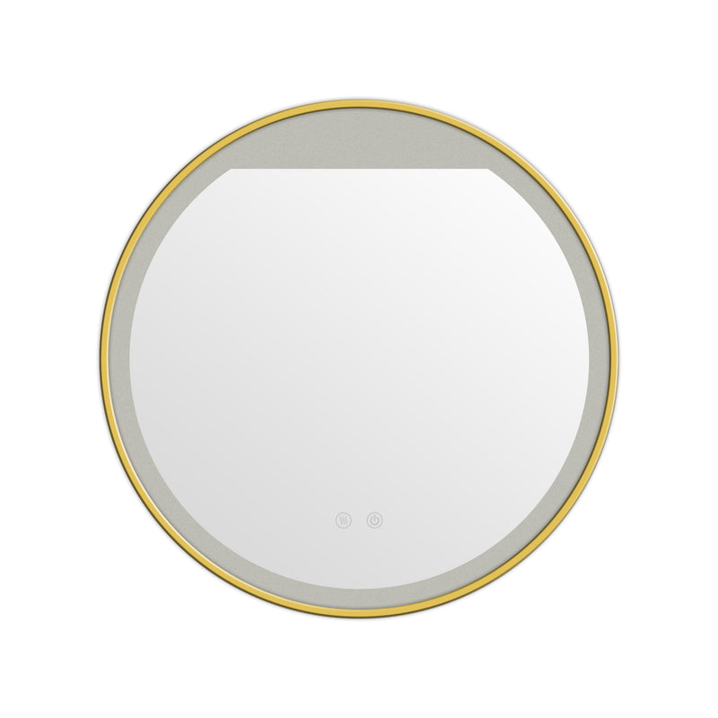 OGLINDA BAIE LED ROTUNDA 60X60CM RAMA AURIU MAT-2