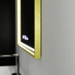 Oglinda LED Rectangulara, 80x60cm, Verite Royale Gold MotionGlow Marcello, Sistem Dezaburire, Ceas & Termometru, Dimabila