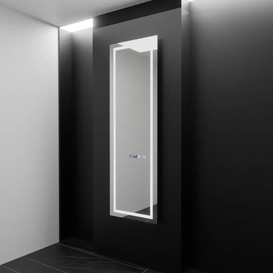 Oglinda LED Rectangulara, 45x140cm, Giulia Senzor Radar Marcello, Sistem Dezaburire, Ceas & Termometru, Dimabila, Dressing Couture