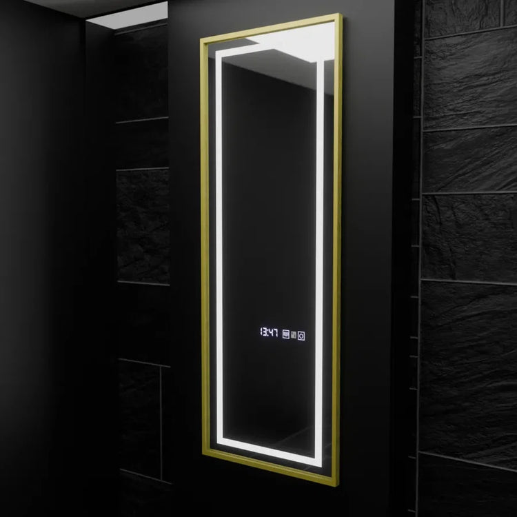 Oglinda LED Rectangulara, 45x140cm, Elena Senzor Radar Marcello, Sistem Dezaburire, Ceas & Termometru, Dimabila, Dressing Couture