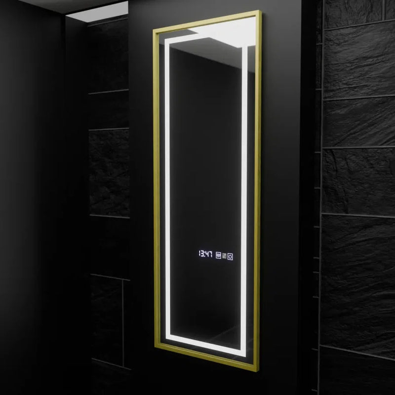 Oglinda LED Rectangulara, 45x140cm, Elena Senzor Radar Marcello, Sistem Dezaburire, Ceas & Termometru, Dimabila, Dressing Couture-3