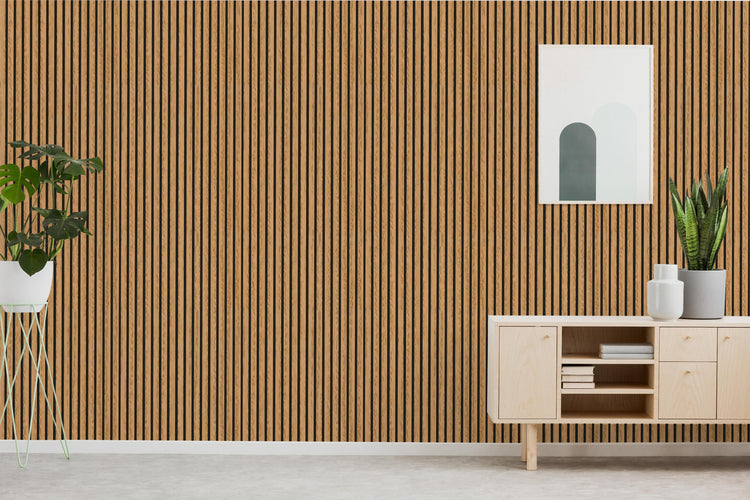 Panou acustic cu riflaj MDF Castan 205X2600X21 MM