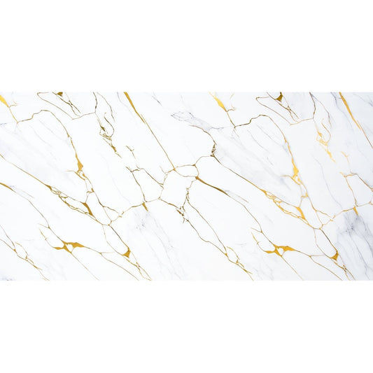 Panou Decorativ, SPC, marmura Alb/Gold Modern, 2440 x 1200 x 3 mm, 2,92 mp