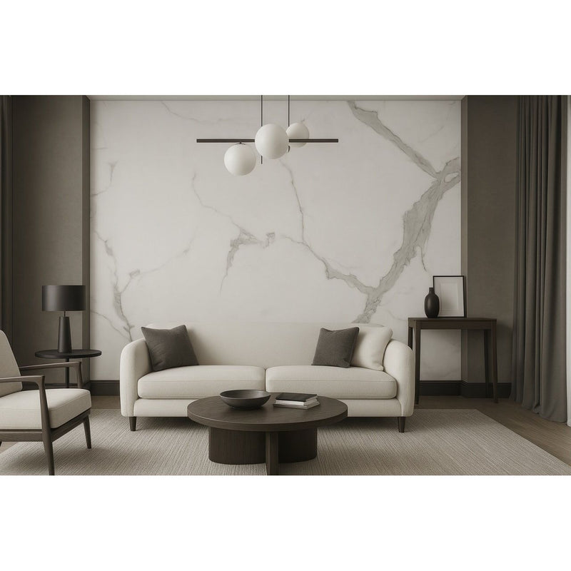 Panou Decorativ. SPC, Marmura Carrara, 2800 X 960 X 4 mm, 2,688 mp-2