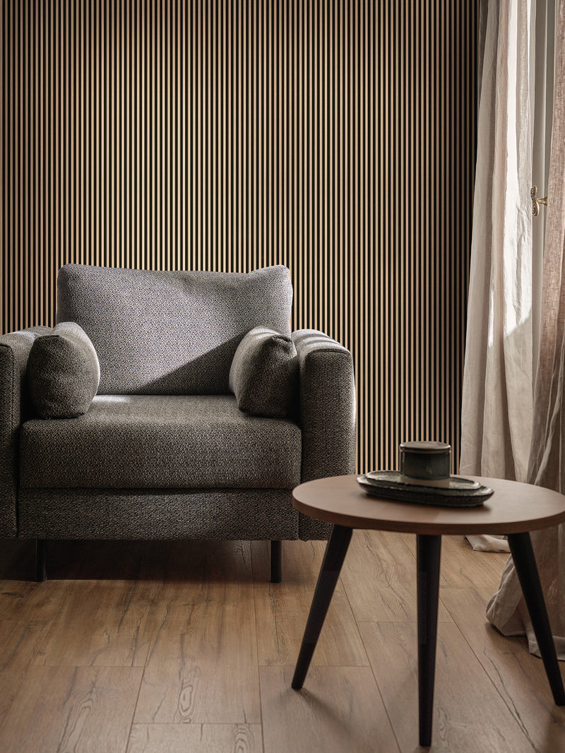 Panou riflaj LINERIO S-LINE NATURAL BLACK STRIPES 2650 x 122 x 12 mm-2