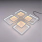 Lustra LED cu telecomanda SUSAN 96W, 4 Patrate, lumina Rece/Calda/Neutra, Dimabila, Alb